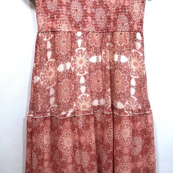 Julie Sariñana/ Sincerely Jules Smocked Summer Dress L Boho Off Shoulder - Picture 5 of 9